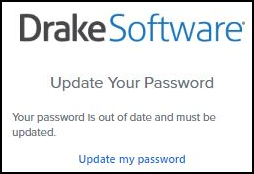 Image of "update your password" message